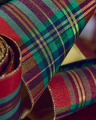 Hampton fabric ribbon tartan red/green/gold 4.5m