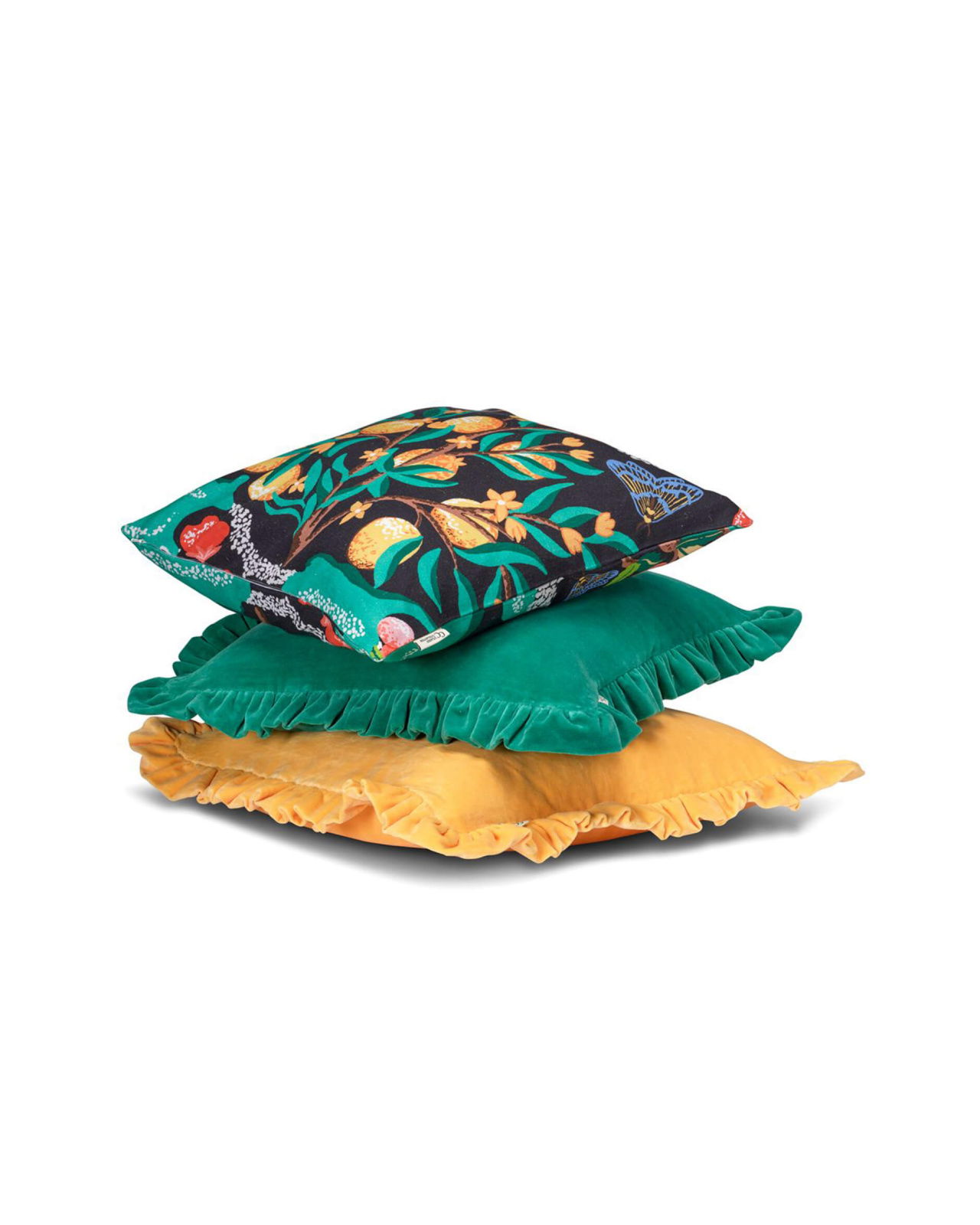 Botanical Orange kuddfodral svart