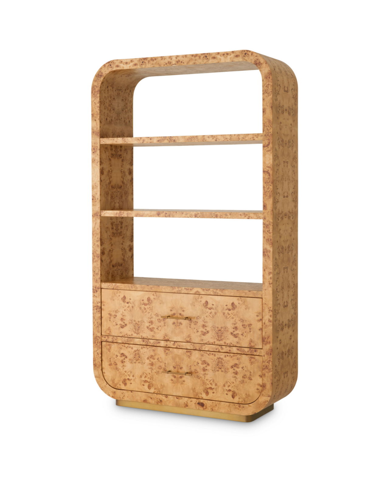 Quinton bokhylla light brown mappa burl