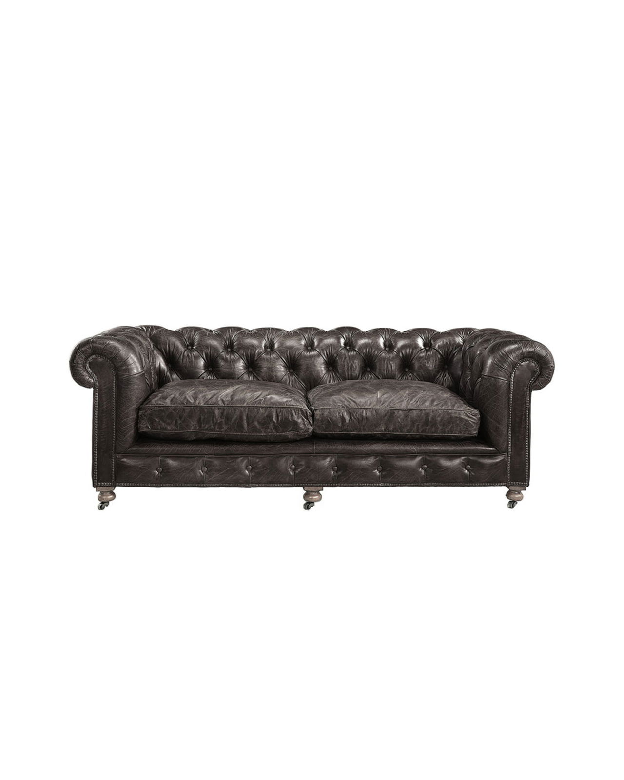 Kensington leren zitbank fudge