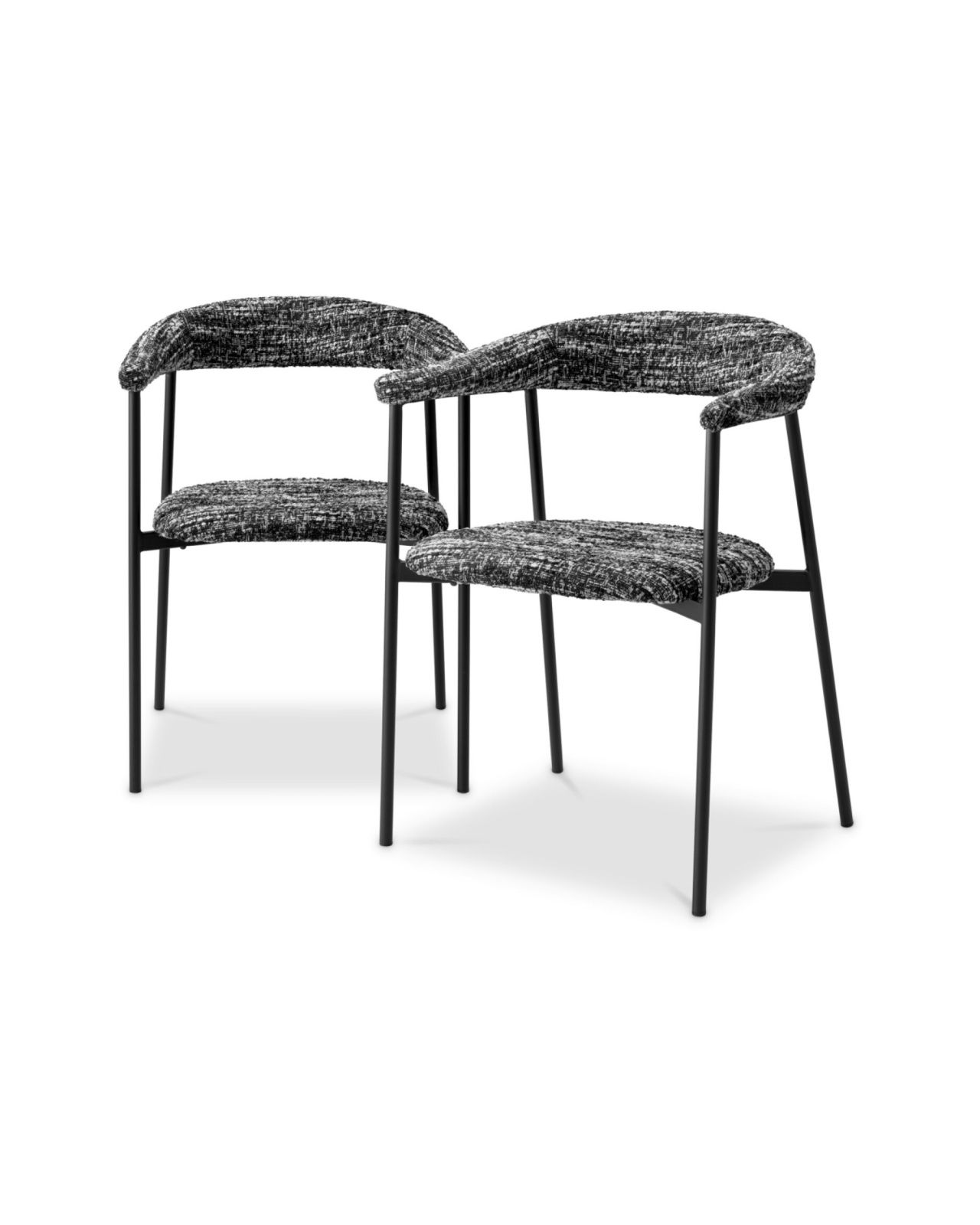 Julio Dining Chair Bouclé Sonata Black 2-set