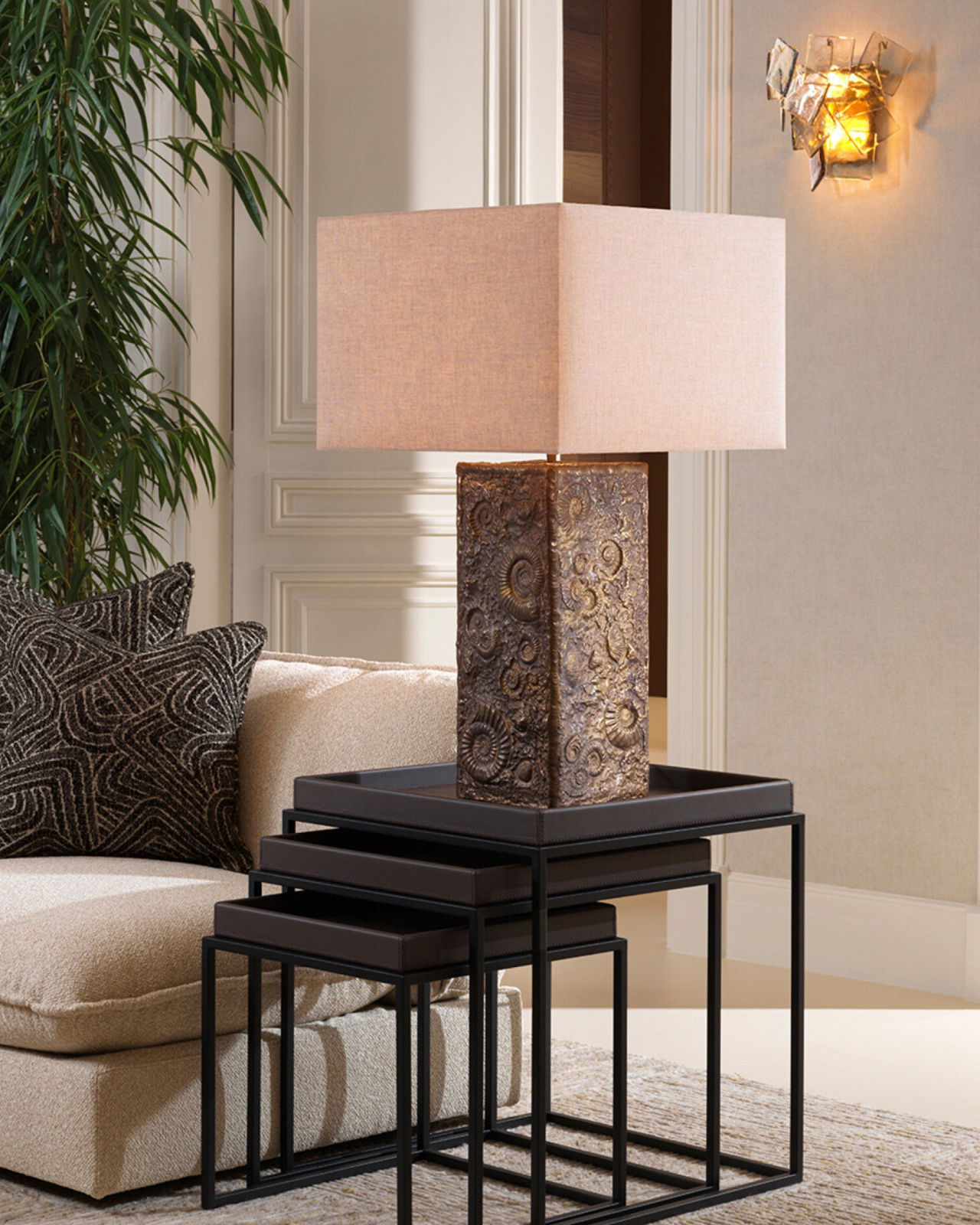 Léonard bijzettafel donkerbruin set van 3