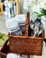 Provence kjøkkenhåndkle hvit/grå