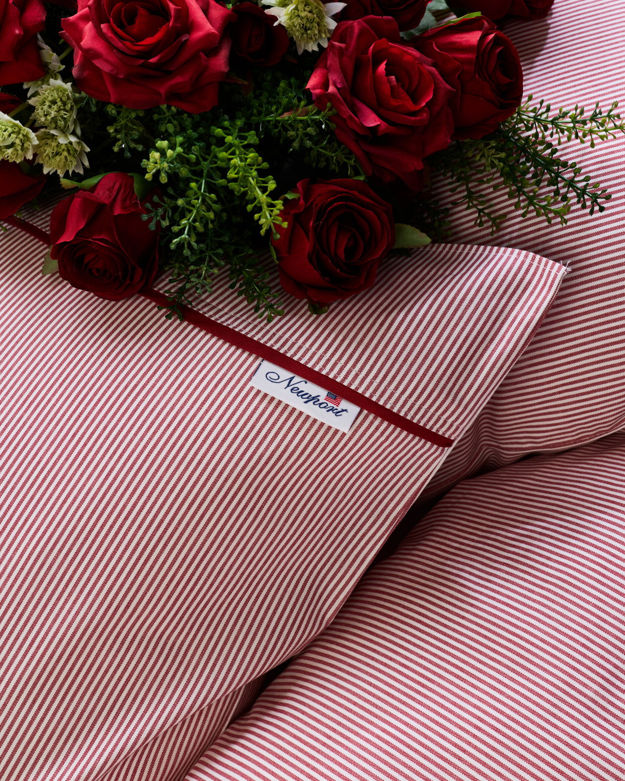 Riverhead Bettbezug-Set Rot/Weiß