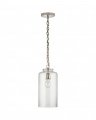 Katie Cylinder Pendant Polished Nickel/Clear