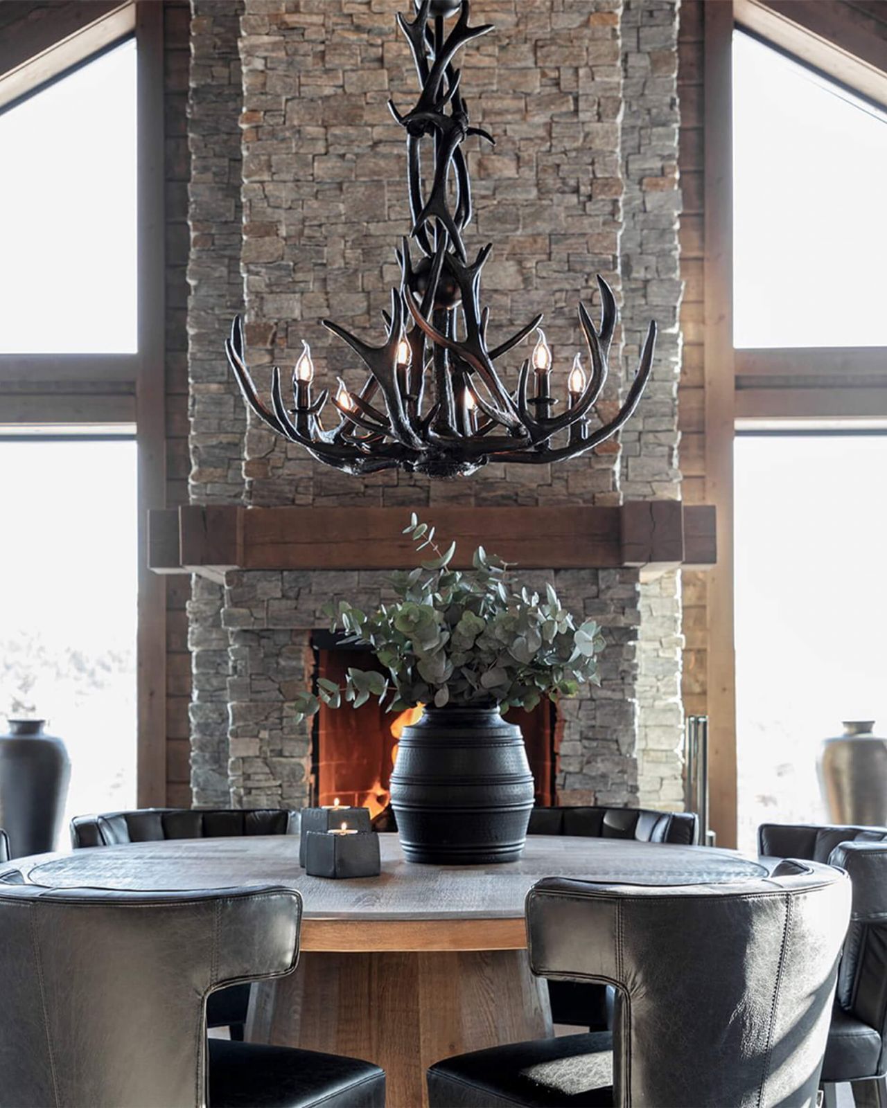 Antler Chandelier Black