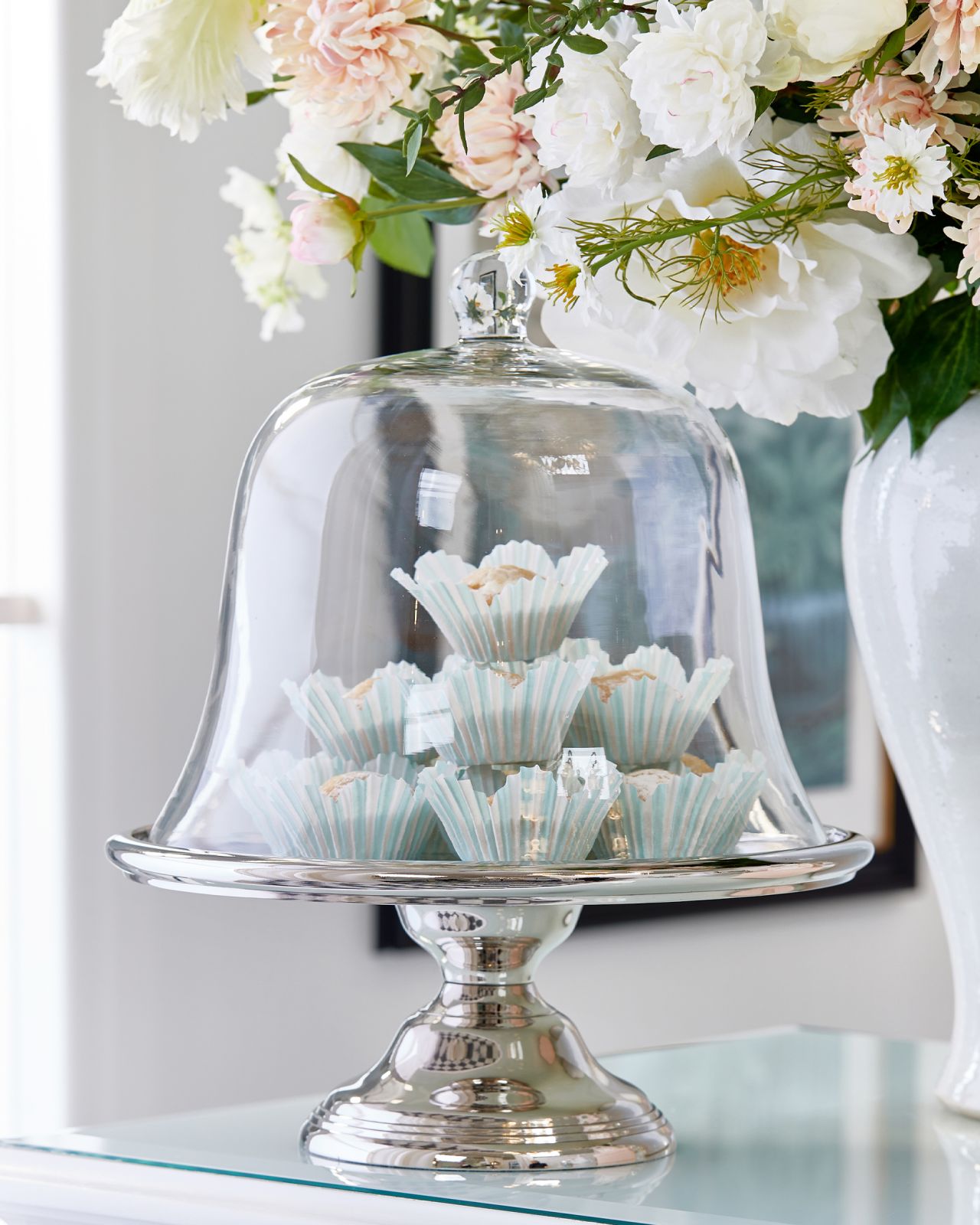 Borjia Cake stand nickel finish