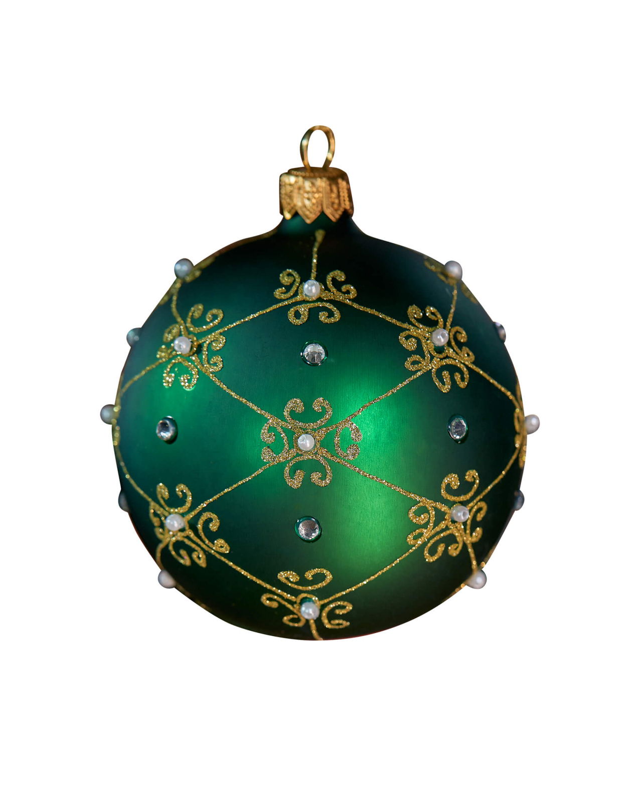 Lux Ruby kerstbal groen 8cm