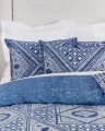 Tulum pillowcase blue/off-white