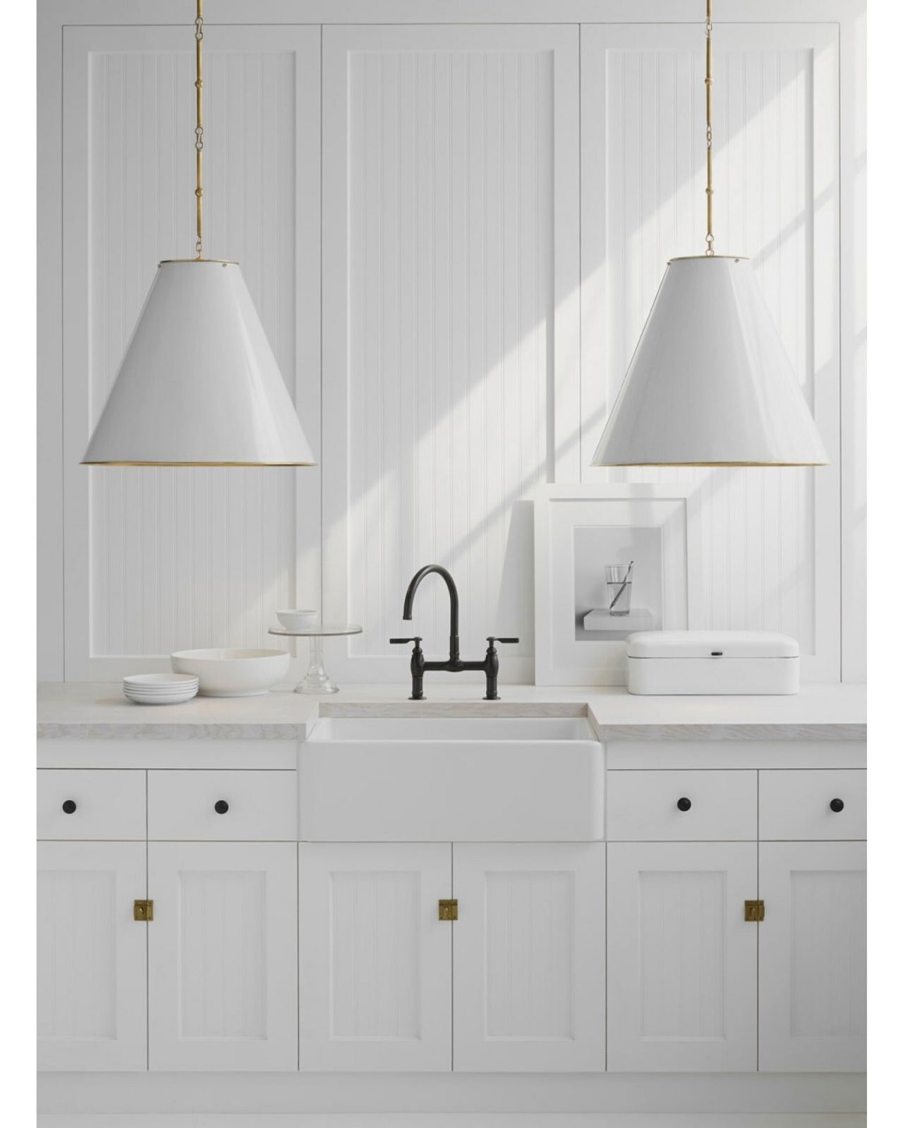 Goodman Hanging Lamp Antique Brass/Antique White L