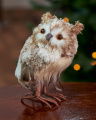 Minerva Owl Christmas Decoration Brown/White