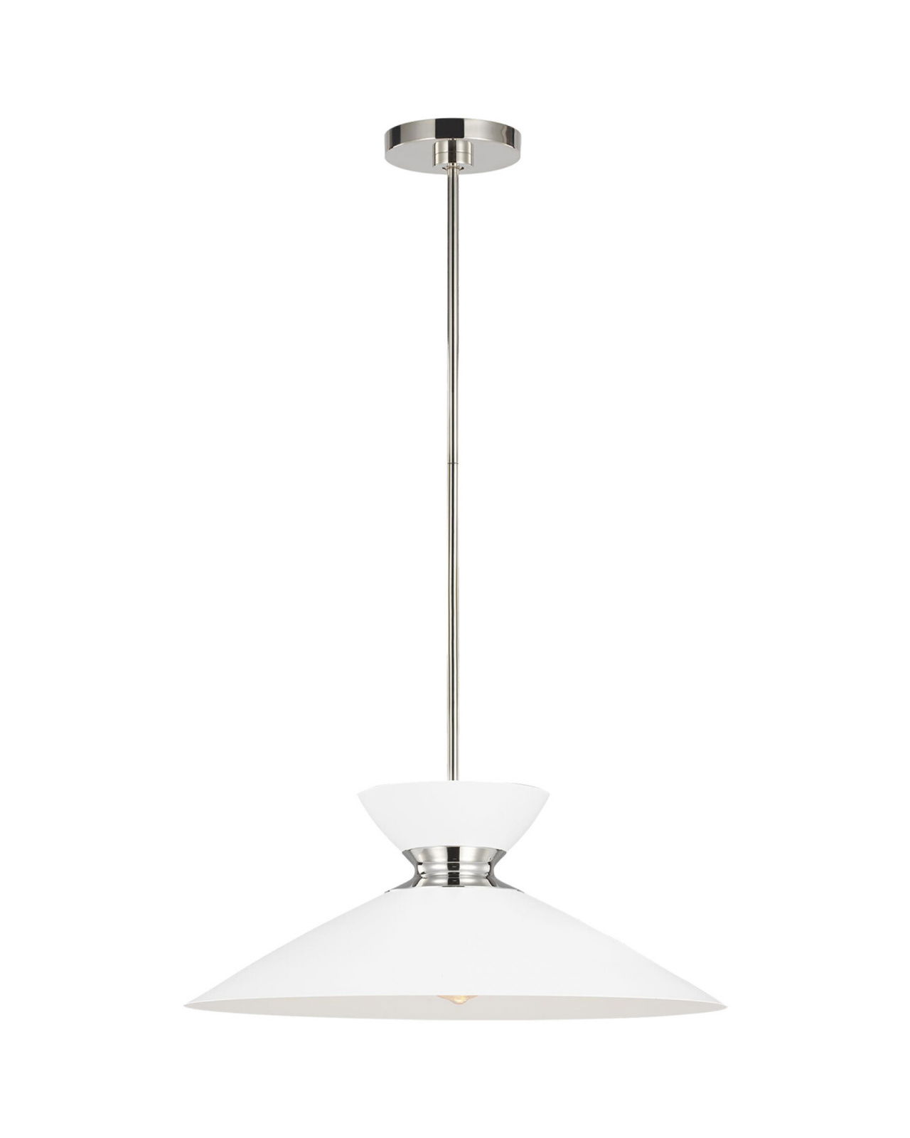 Heath Wide Pendant Nickel/Matte White
