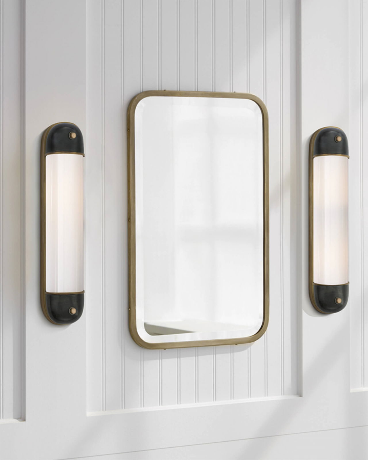 Selecta Long Glass Sconce Bronze and Antique Brass