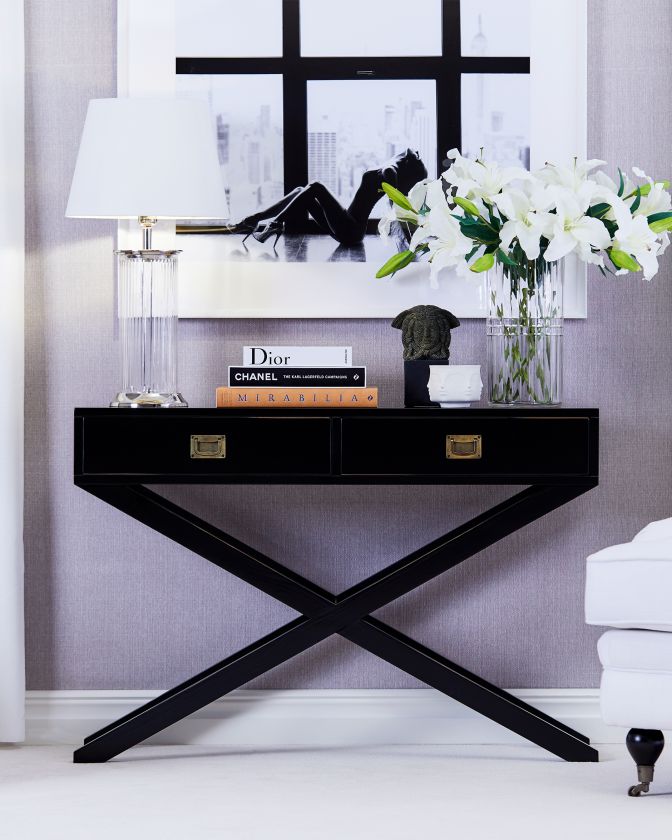 Ashley console table, black Newport