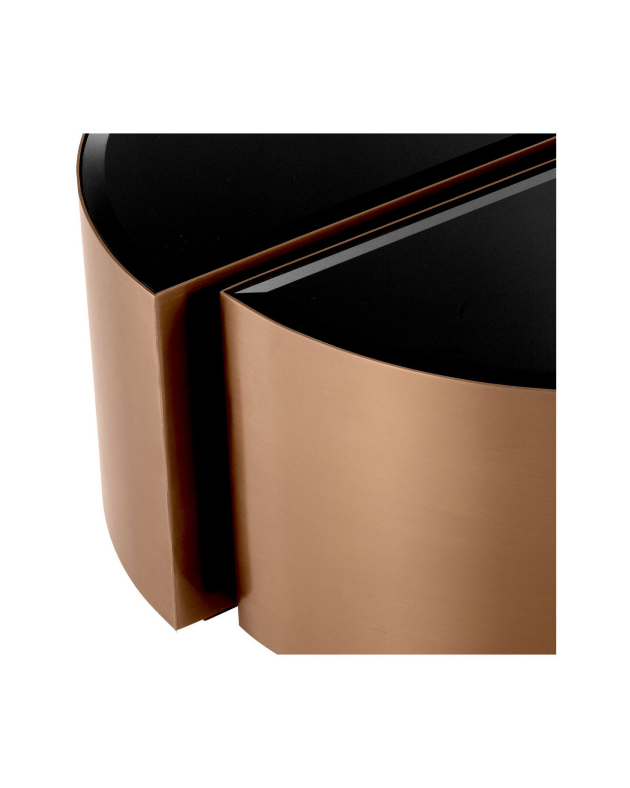 Astra bijzettafel zwart / messing set van 2