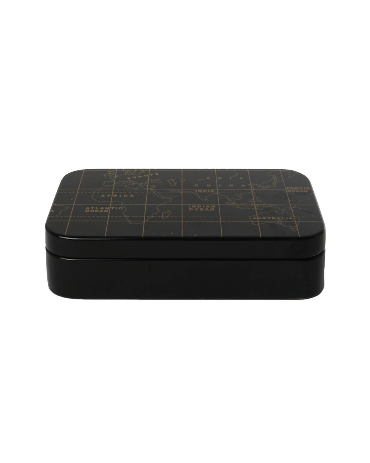 World Map Box Black