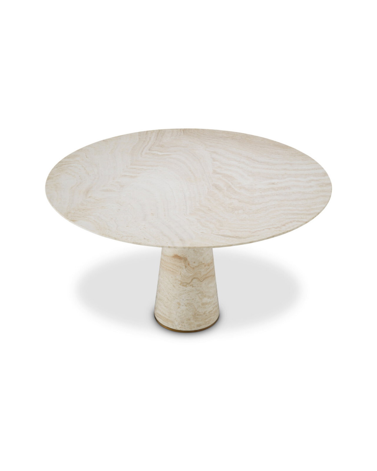 Genova Dining Table Travertine/Brushed Brass