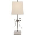 Ellery Gros-Grain Bow Table Lamp Polished Nickel and Mirror