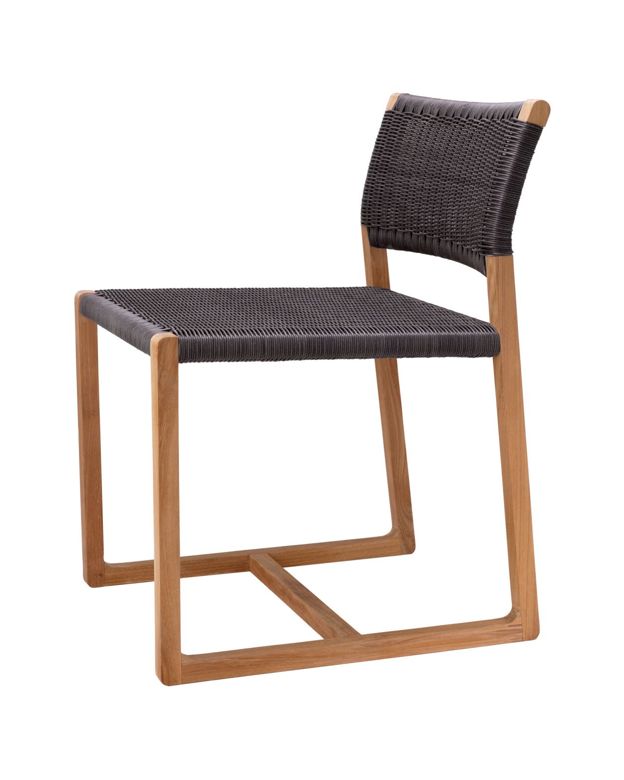 Griffin matstol natural teak black weave