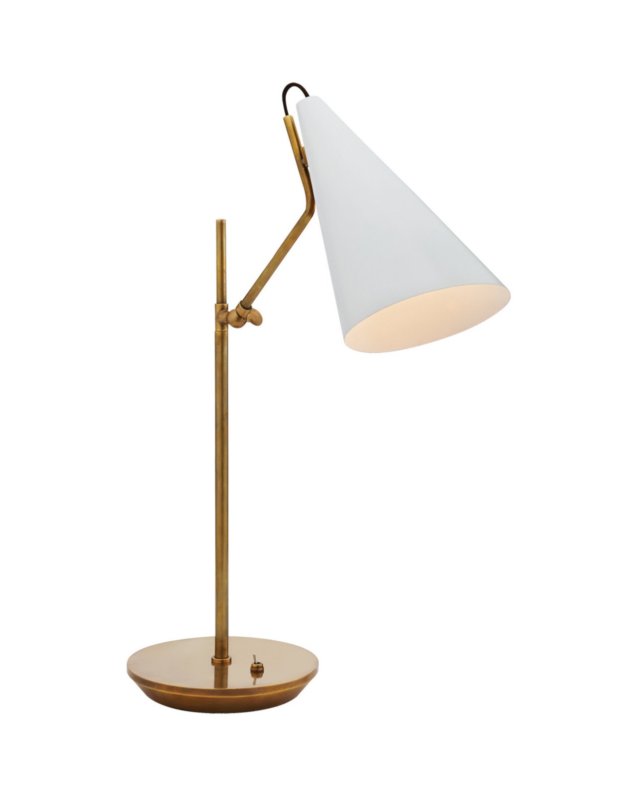 Clemente Table Lamp Antique Brass with White