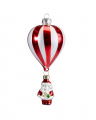 Winifred Hot Air Balloon Christmas Tree Decoration Red/White