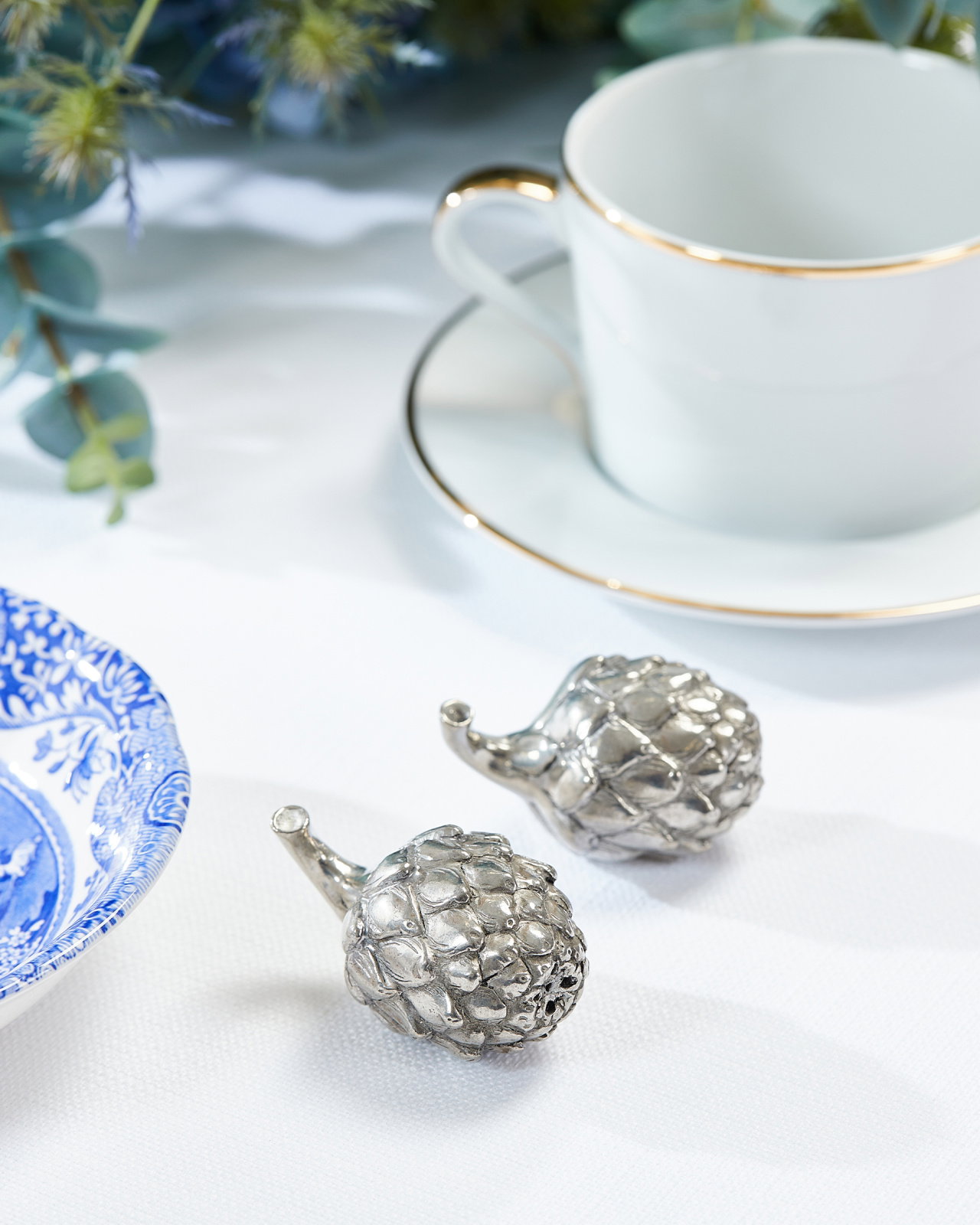 Salt- og pepperbøsser Artisjokk Tinn