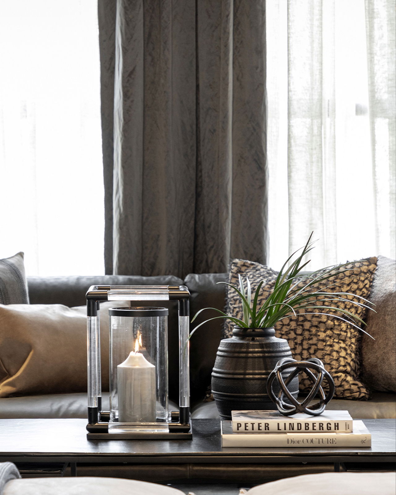 Baltimore-kynttilälyhty matta musta OUTLET