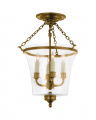 Sussex Semi-Flush Bell Jar Lantern Antique-Burnished Brass