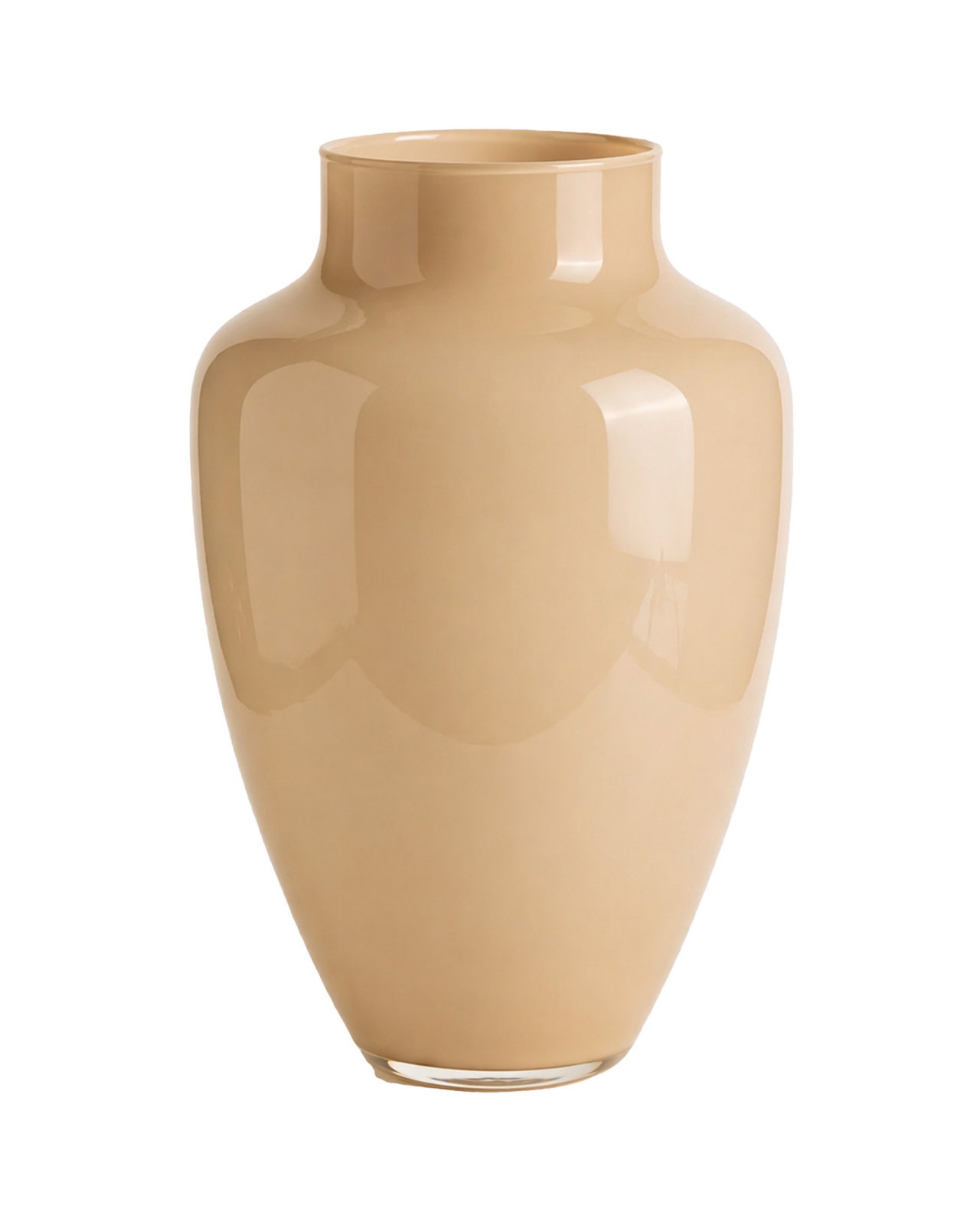 Carmine glazen vaas beige