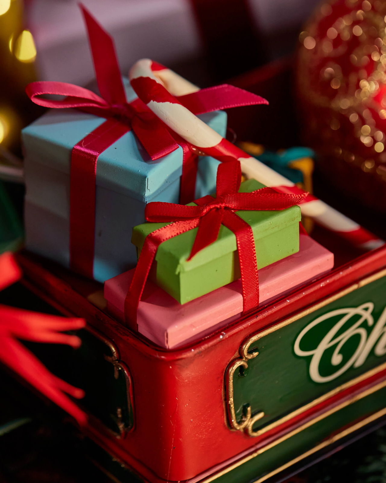 Claus tomtetåg röd/grön