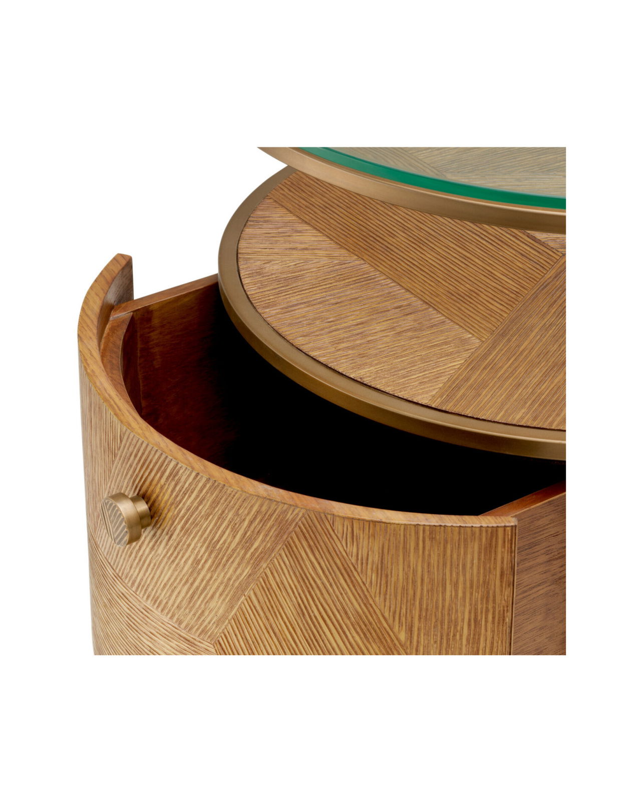 Velutto Side Table Oak Veneer Brass