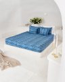 Amalfi sengesæt blå/hvid 3-dele