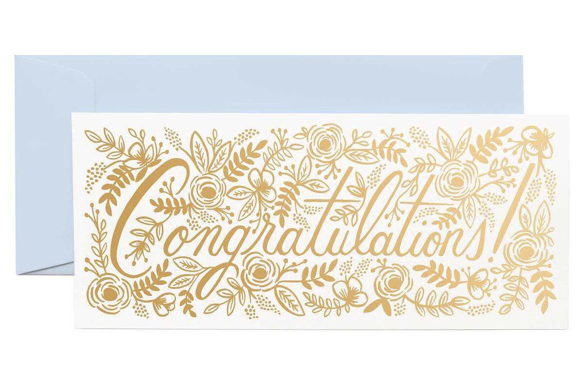 Champagne Floral Congrats Card