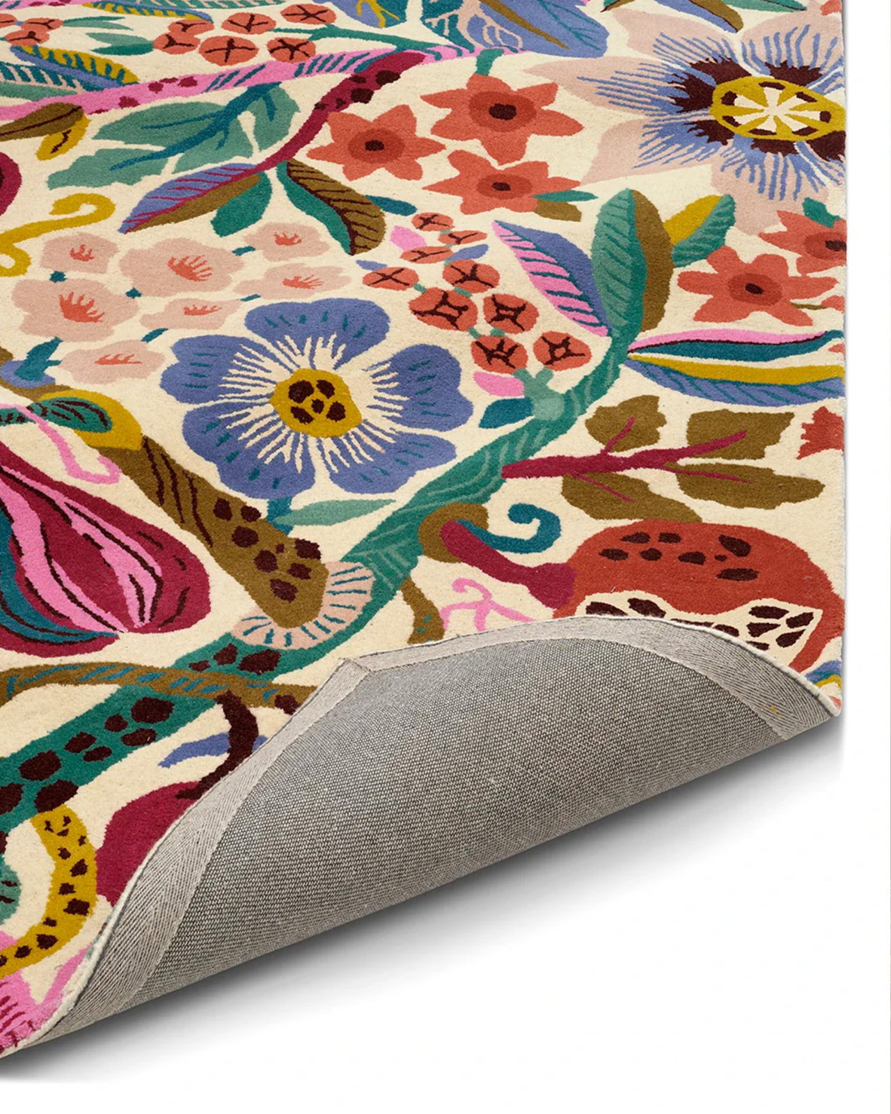 Pomegranate rug, white multi