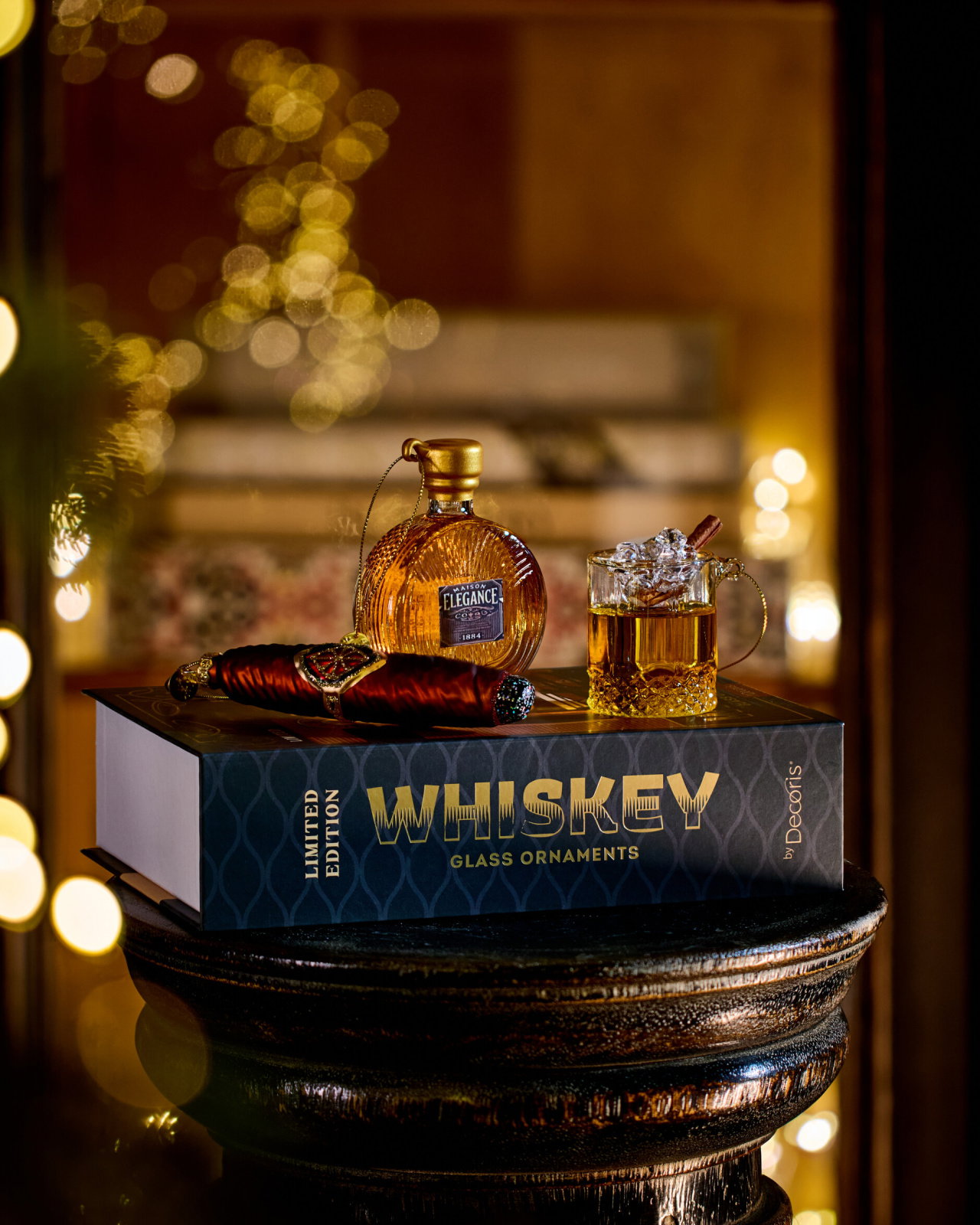 Oakwood whiskysett juletrepynt 3-sett
