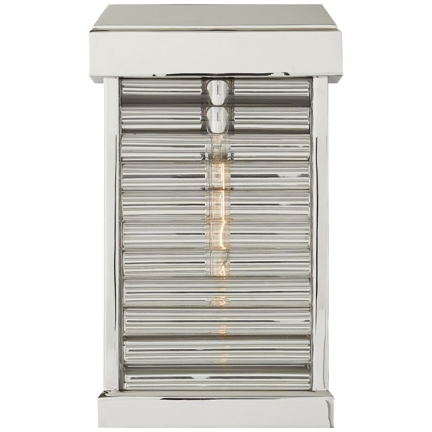 Dunmore Curved Glass Louver vägglampa nickel