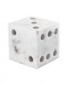 Visa dice decoration white marble set of 2