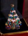 Rufus Christmas Tree Brooch Red