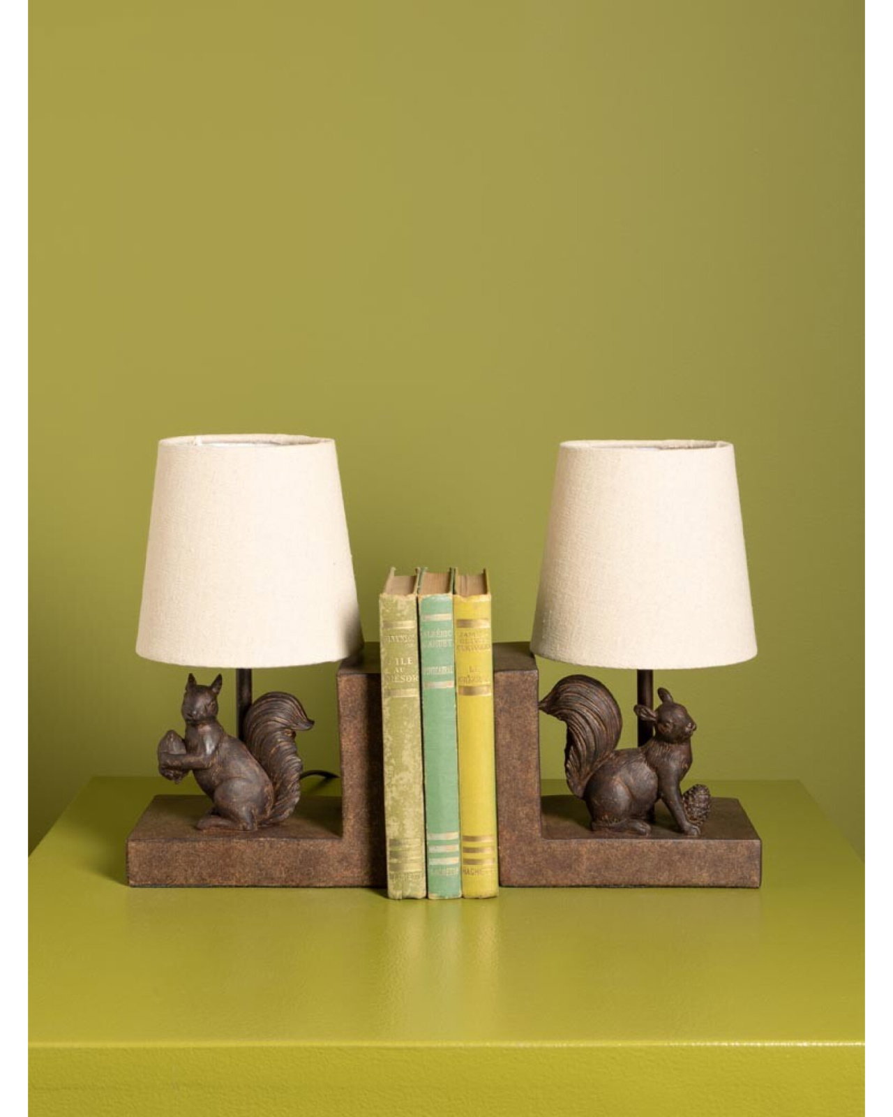 Harland bookends with squirrels