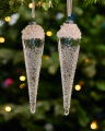 Ivy ijspegels kerstboomdecoratie 2-pack