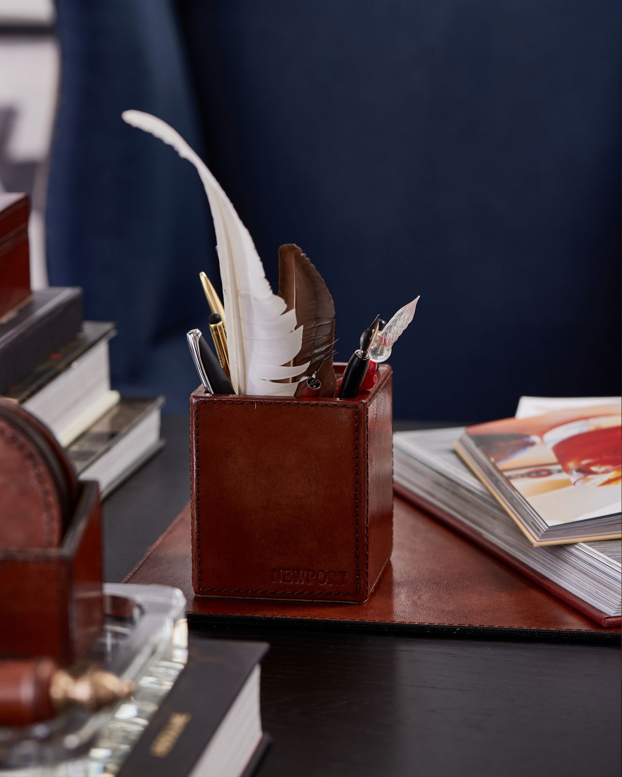 Kensington pennställ läder