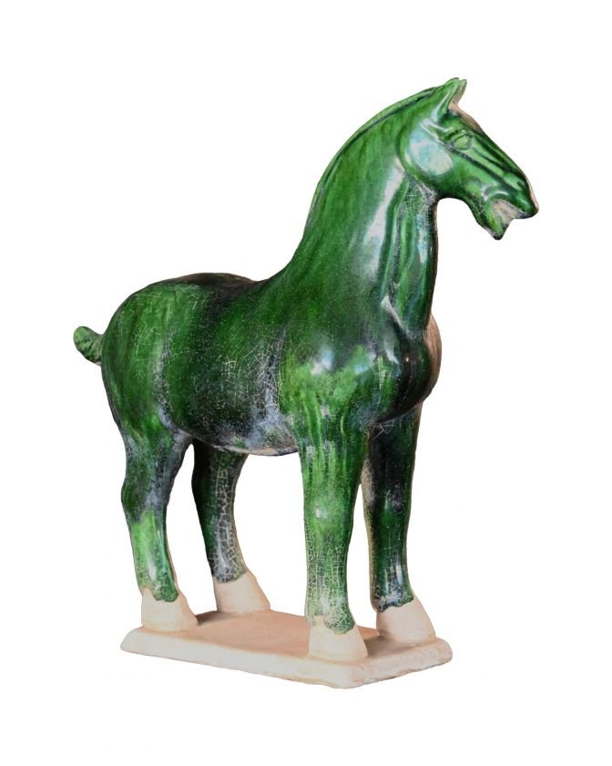 Tang häst skulptur grön