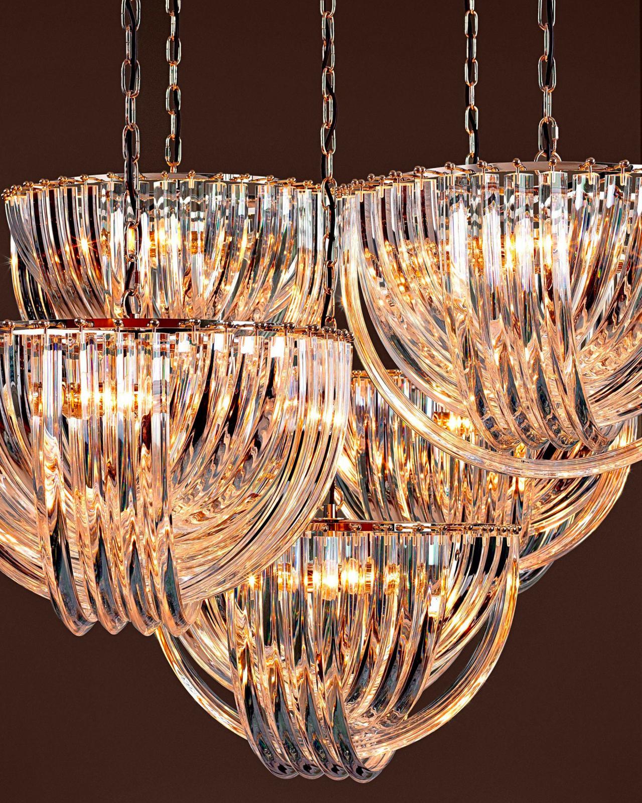 Murano takkrona nickel L OUTLET