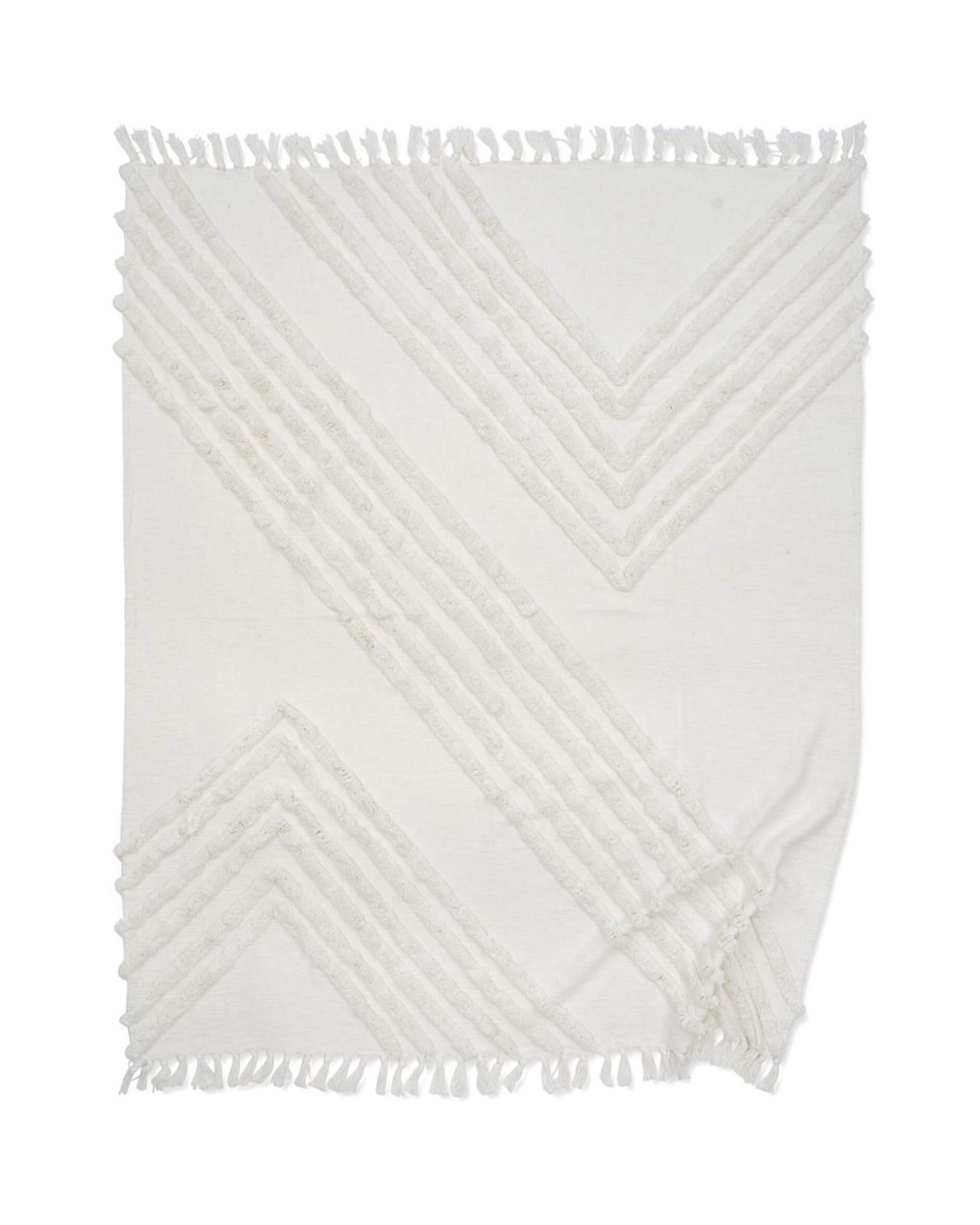 Edge pläd vit OUTLET