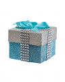Holiday Celebrations Gift Box Christmas tree Decoration Blue/Silver