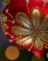 Lux Floral kerstbal rood