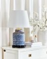 Harlequin table lamp blue/white