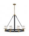 Riley Ring Chandelier Natural Brass/Navy Leather