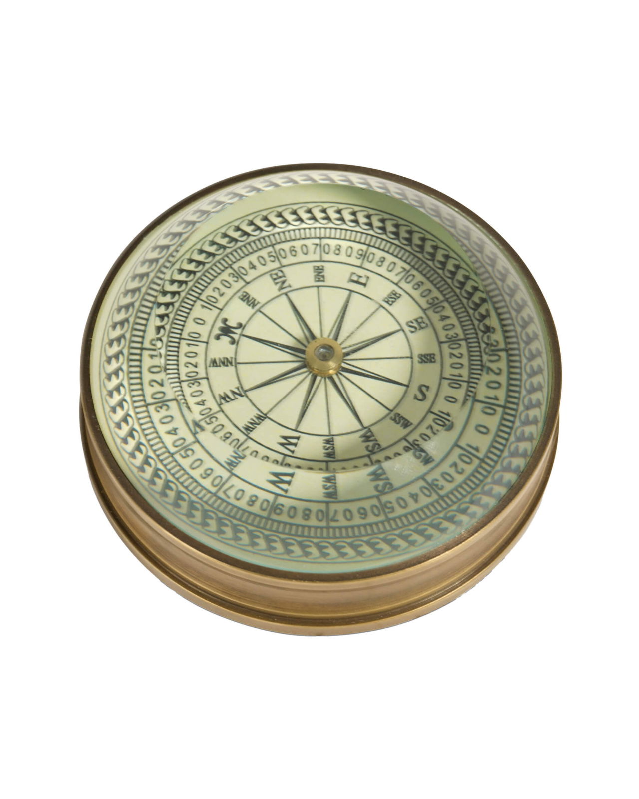 3" Facet Compass Brass
