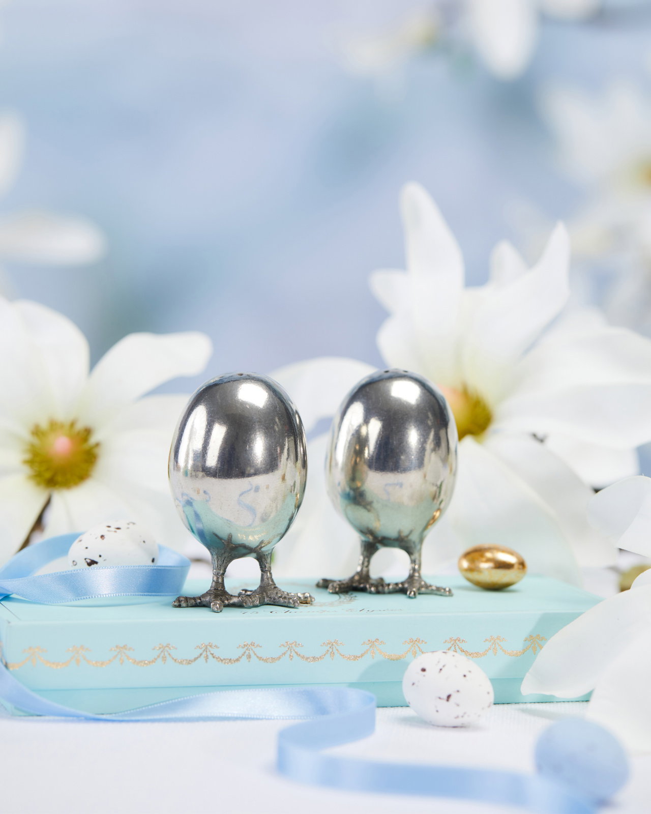 Ägg salt- och pepparkar tenn